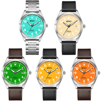Szwajcarski Pilot automatyczny zegarek Reloj Automatico De Hombre Relojes mechaniczny zegarek Sapphire Steel Flieger zegarek japonia Uhr 5